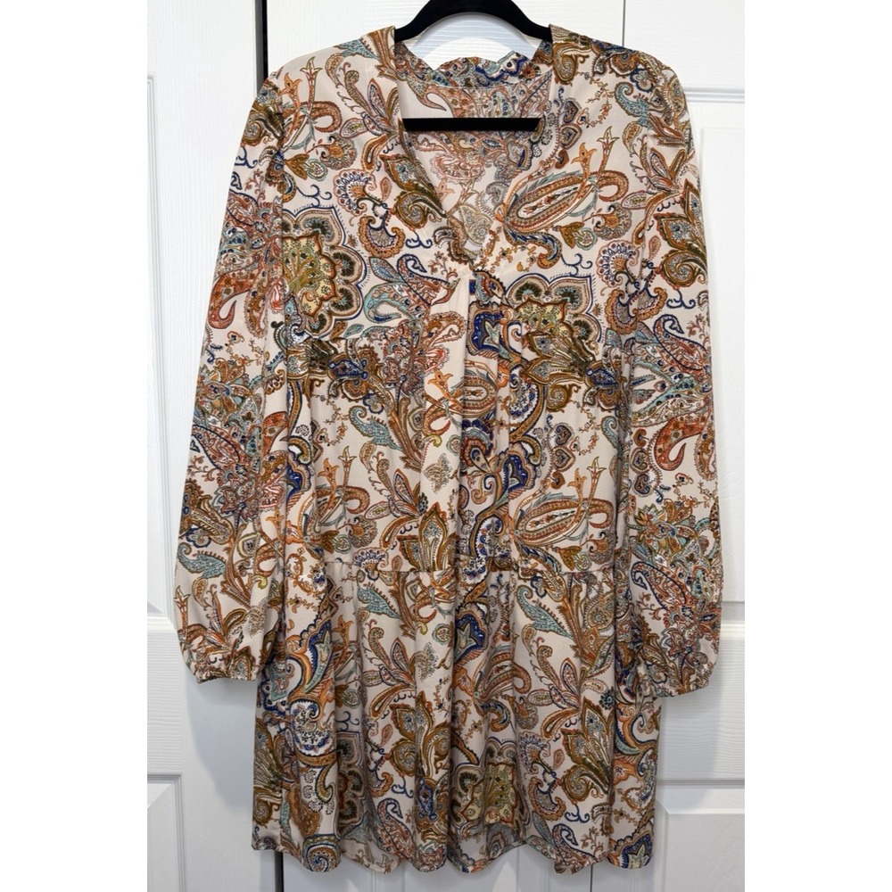 Unbranded Womens Tiered Paisley Babydoll Dress Size M Boho Indie Dainty Romantic